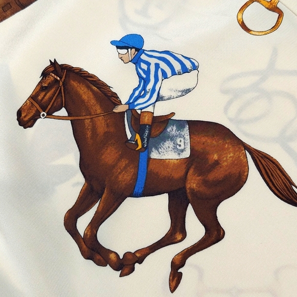 🚫SOLD🚫Vintage Lauren Ralph Lauren 100%SILK RL Horse Head Jockey Shirt Size 10P - Picture 4 of 10